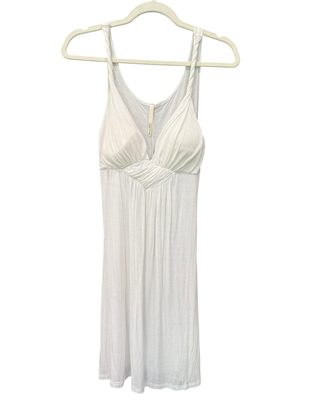 White‎ V-Neck Sleeveless Mini Dress - Lightweight Tank Style